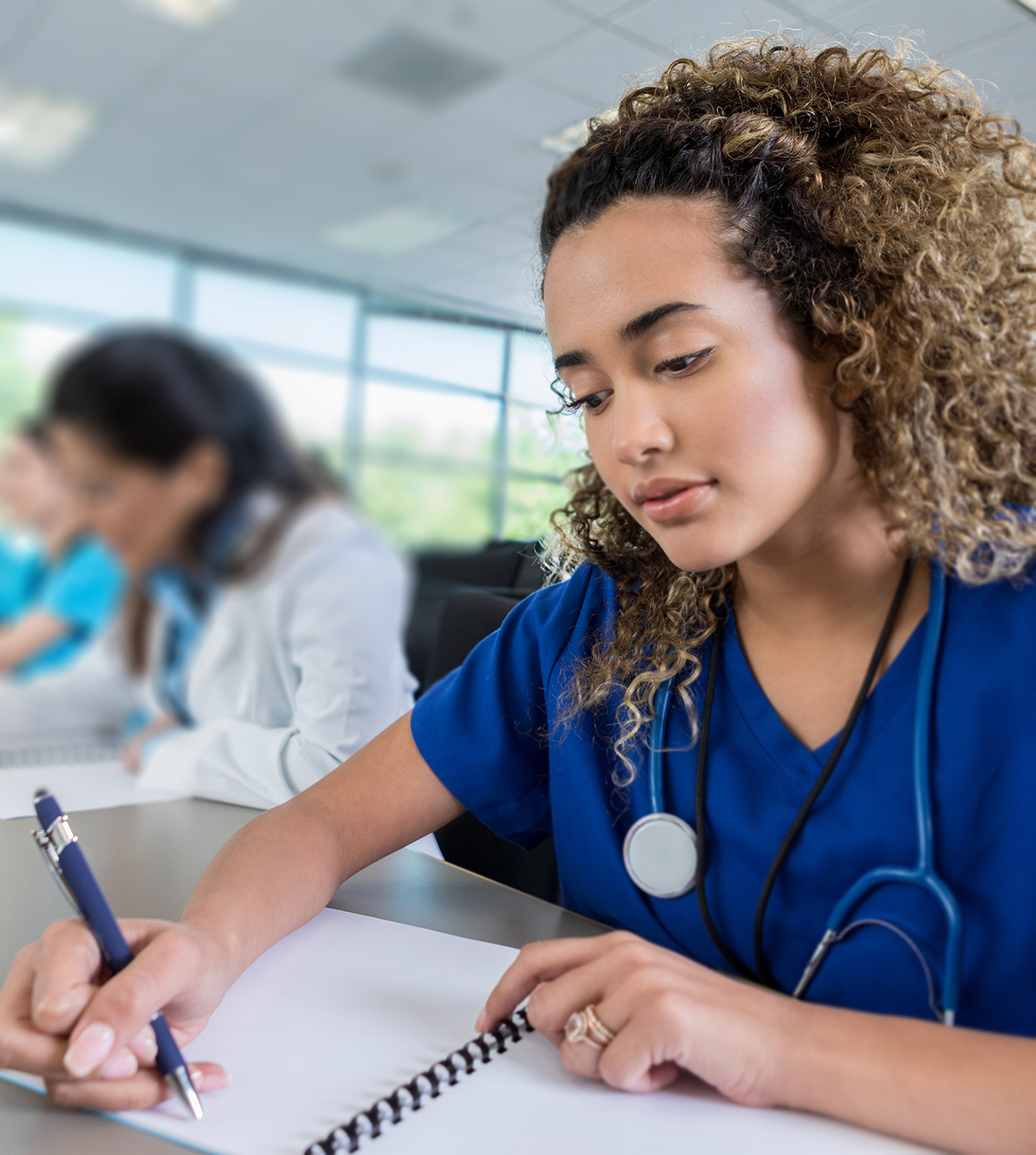 Medical school students in class